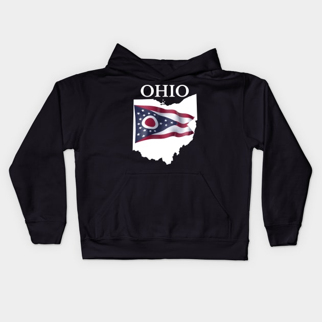 Ohio Flag Map Kids Hoodie by maro_00